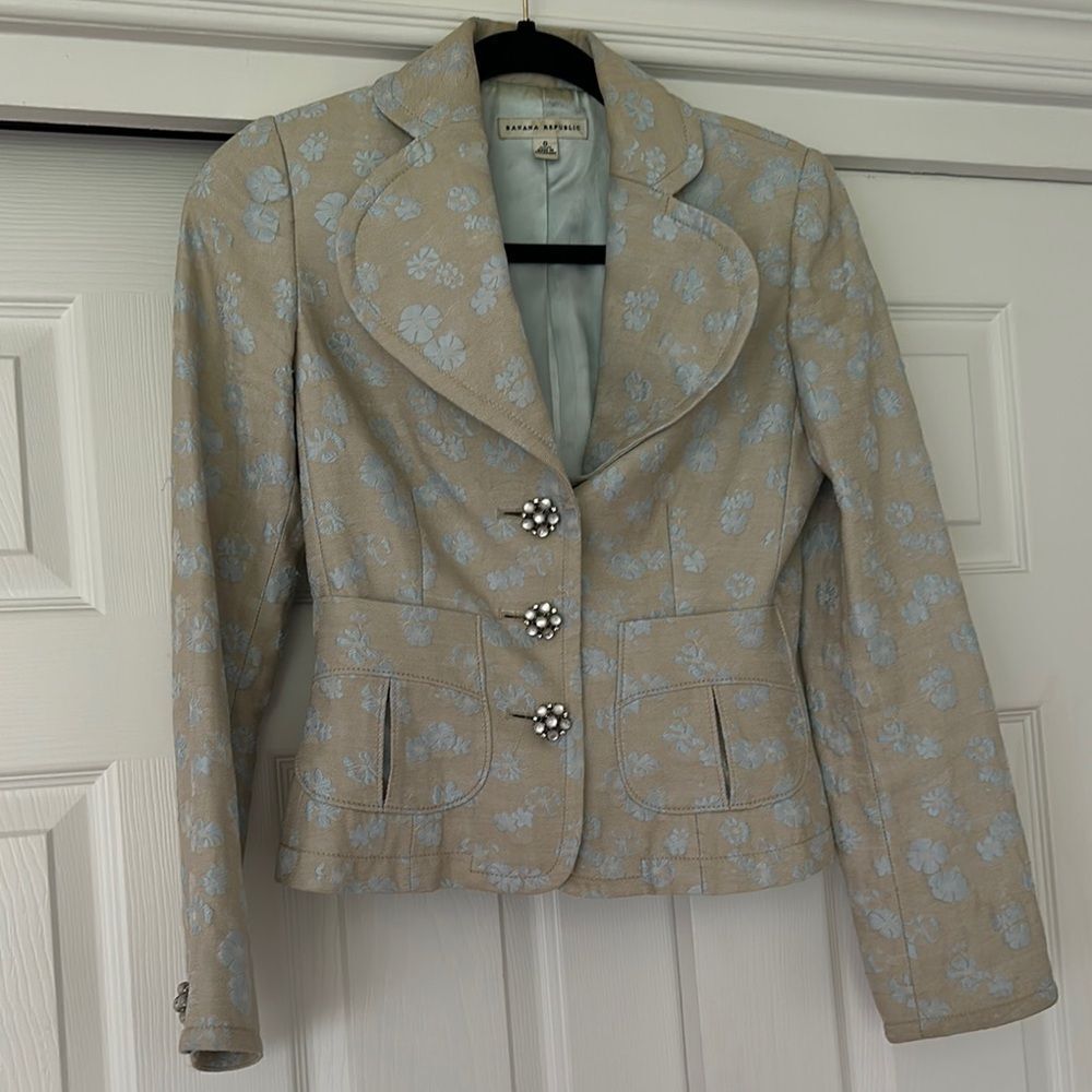 Banana Republic Tan and Blue Blazer Tailored Fit